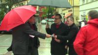 Czerwony autobus w Jeleniej Górze
